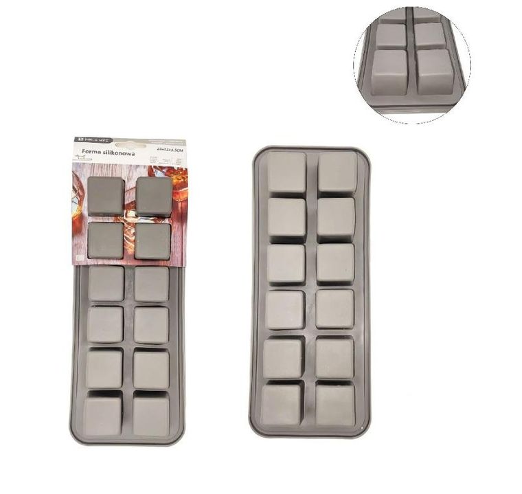 Forma silikonowa do pralinek, lodu, czekoladek, 12 elementów, 26-11 cm