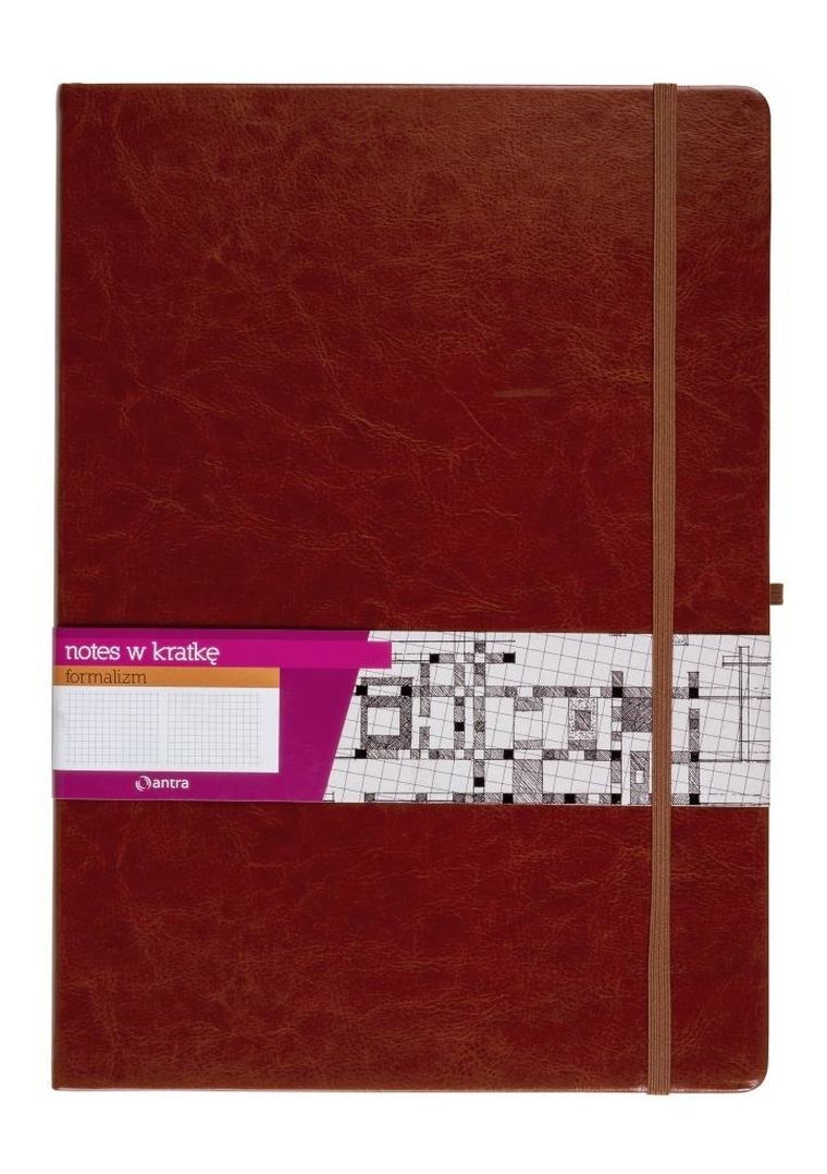 Formalizm, notes A4 z gumką, w kratkę, brązowy, 1 szt.