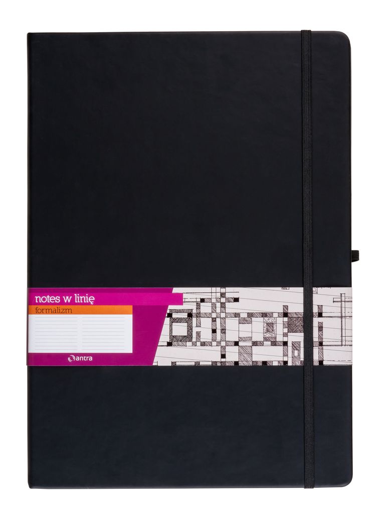 Formalizm, notes A4 z gumką, w linię, czarny, 1 szt.