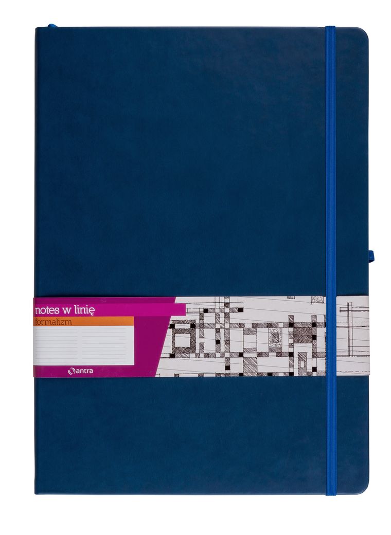 Formalizm, notes A4 z gumką, w linię, granatowy, 1 szt.