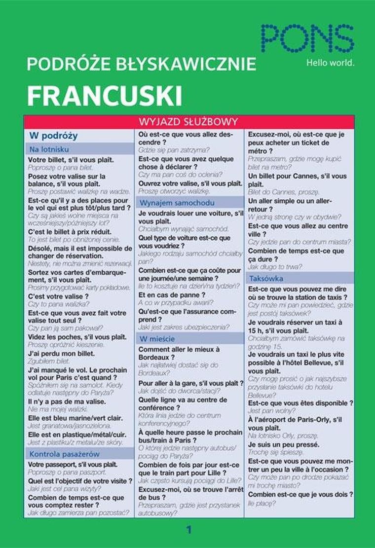 Francuski. Podróże błyskawicznie