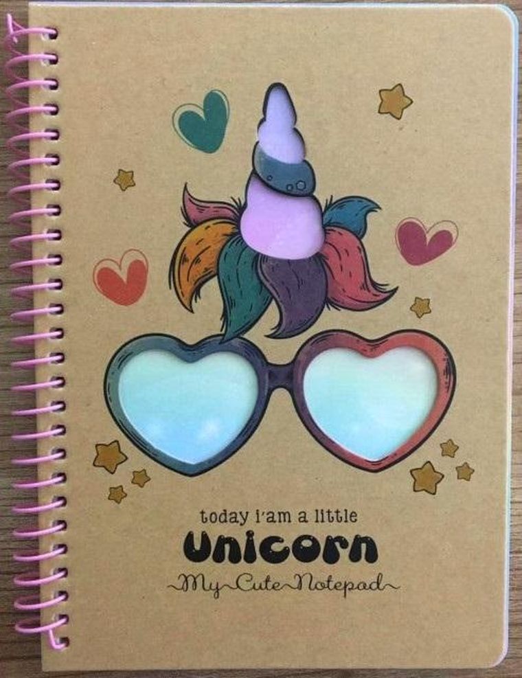 Fresh, kołonotatnik B6, 80 kartek, kratka, kraft, Jednorożec, 1 szt.