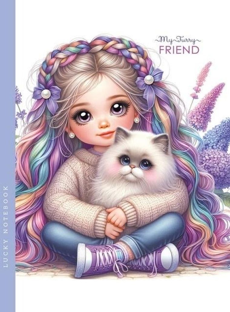 Fresh, notatnik, 48 kartek, gładki, dziewczynka z kotkiem, 143-200 cm, 1 szt.