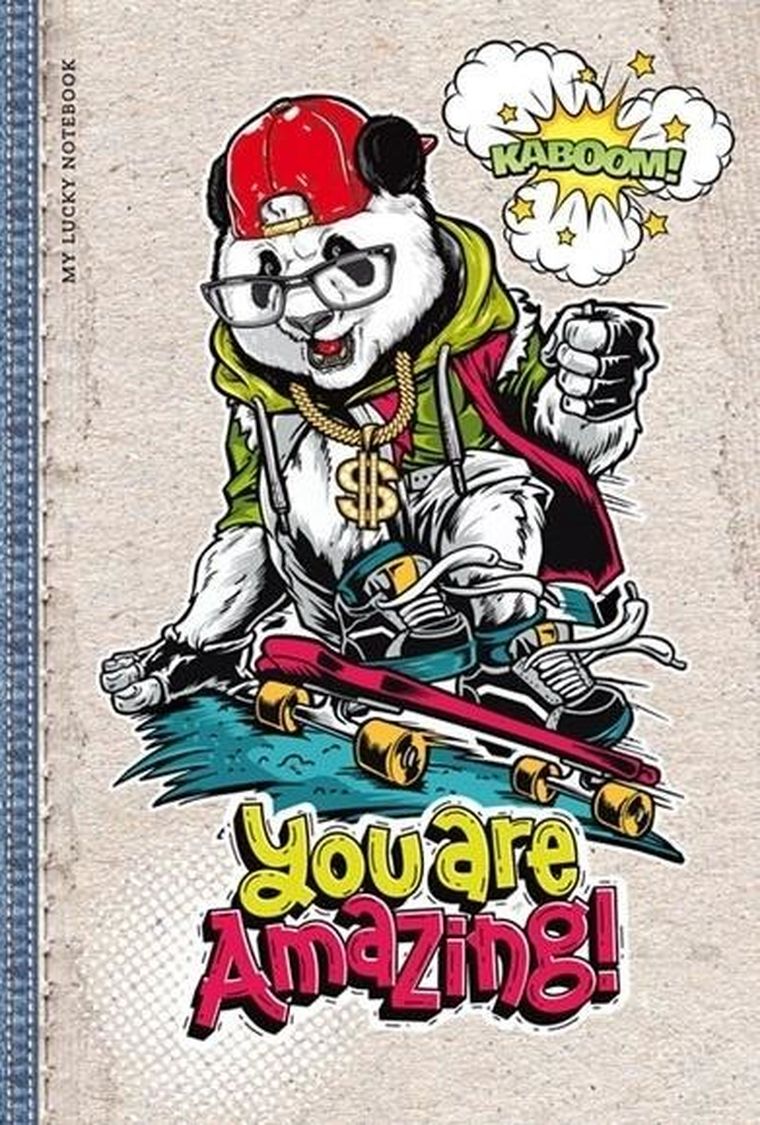 Fresh, notatnik ozdobny, 143-210, 64 kartki, linia, Panda, 1 szt.