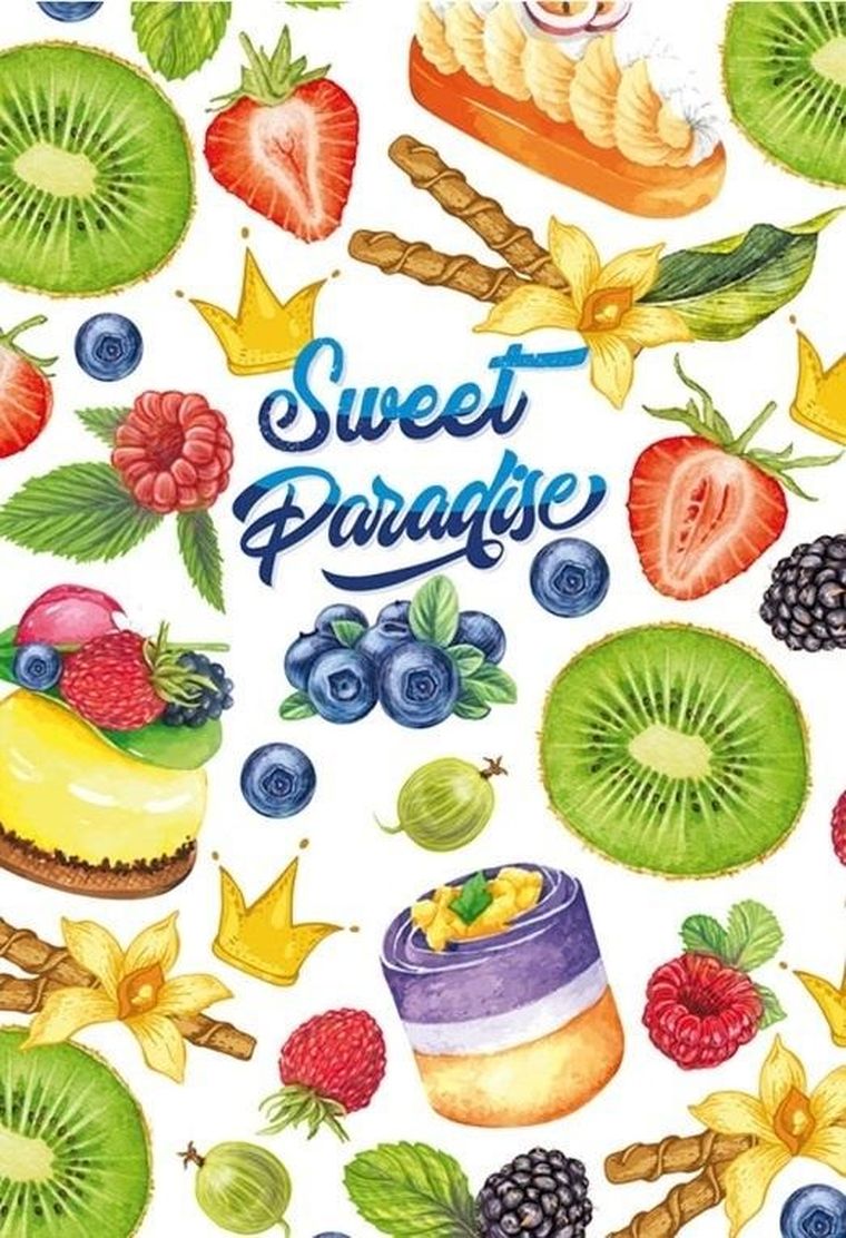 Fresh, notatnik ozdobny, 143-210, 80 kartek, kratka, Owoce, 1 szt.