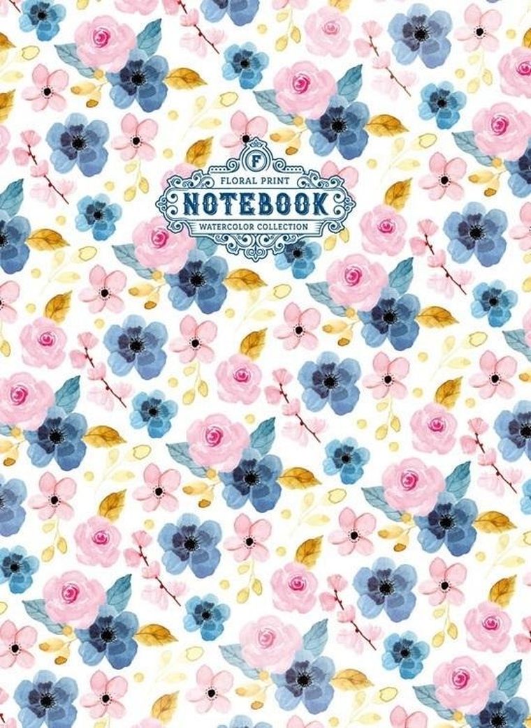 Fresh, notatnik ozdobny, 64 kartki, kratka, Kwiaty, niebieski, 1 szt.