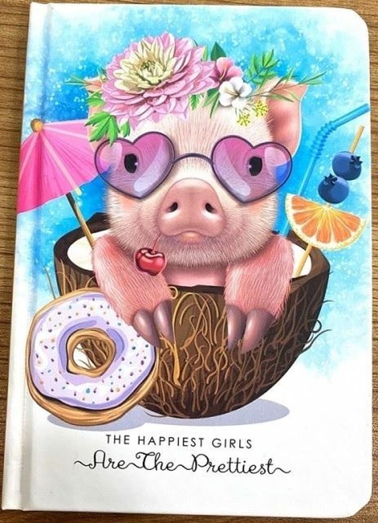 Fresh, notatnik ozdobny A6, 64 kartek, gładki, świnka, 1 szt.