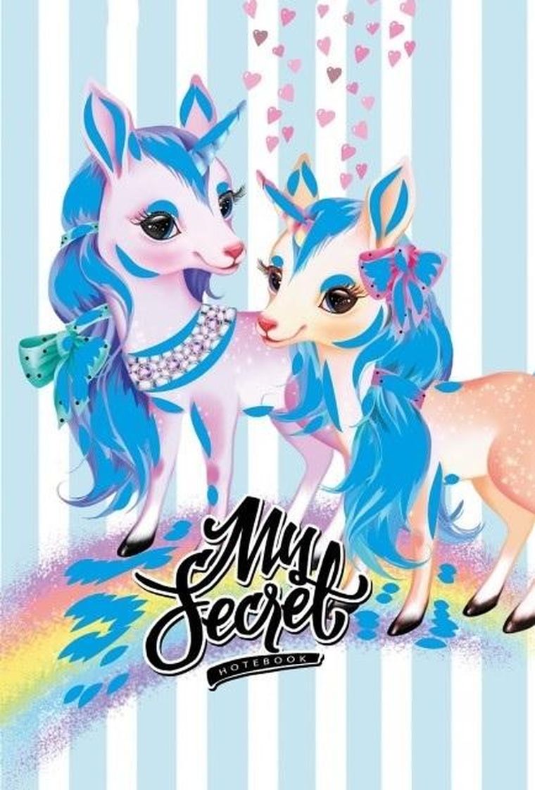 Fresh, pamiętnik, 48 kartek, kratka, brokat Jednorożce