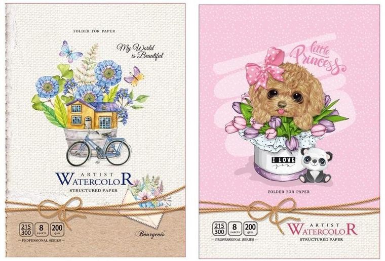 Fresh, papier artystyczny z teczką, A4, 8 kartek, 200g/m2