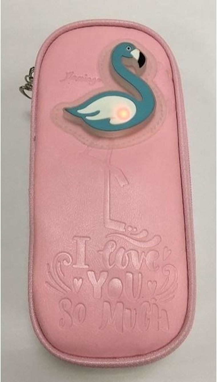 Fresh, piórnik, owalny, Flaming, różowy