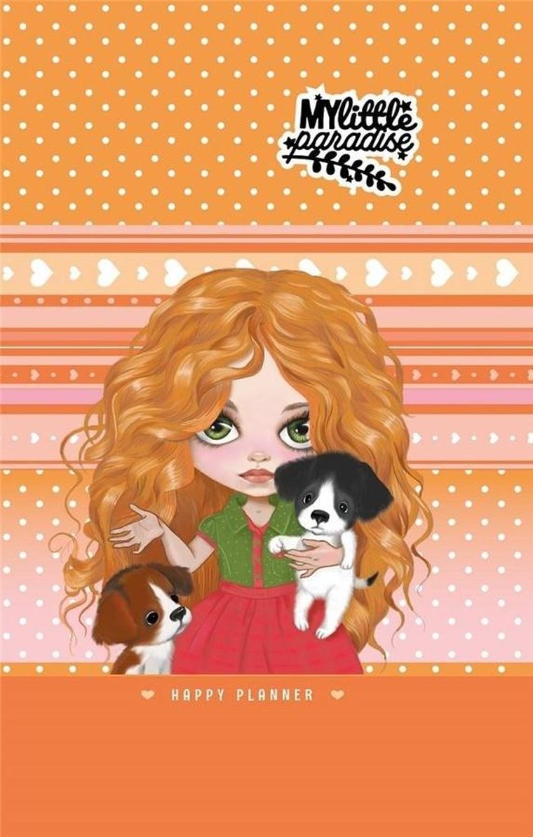 Fresh, planer dla dziewczynek, brokat, pomarańczowy, 96 kartek