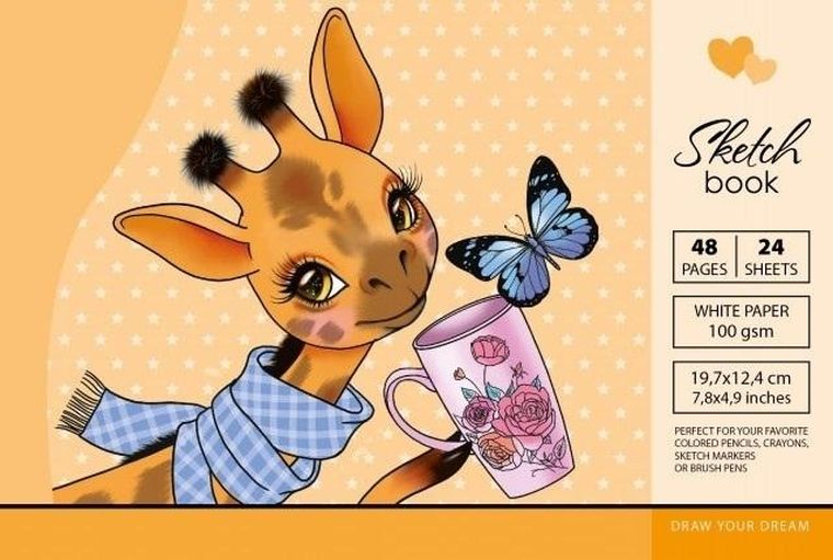 Fresh, szkicownik, 197-124 mm, 48 kartek, 100g, Żyrafa