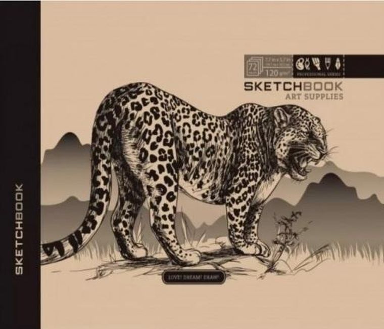 Fresh, szkicownik, 197-145 mm, 36 kartek, 120g, Retro pantera