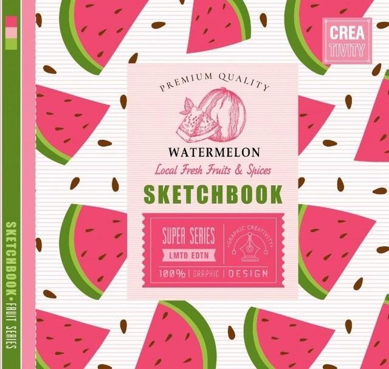 Fresh, szkicownik 200-200 mm, 36 kartek, 100g/m2, arbuz