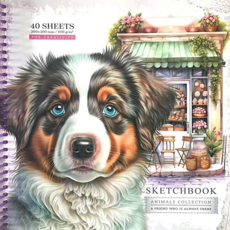 Fresh, szkicownik, 200-200 mm, 40 kartek, gładki, Berneński pies, 1 szt.