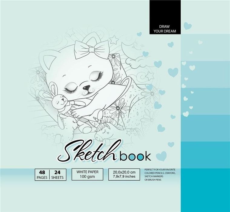 Fresh, szkicownik, 200-200 mm, 48 kartek, 100g