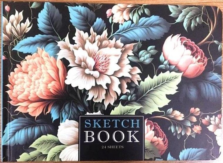Fresh, szkicownik A5, 24 kartki, gładki, Kwiaty ciemne