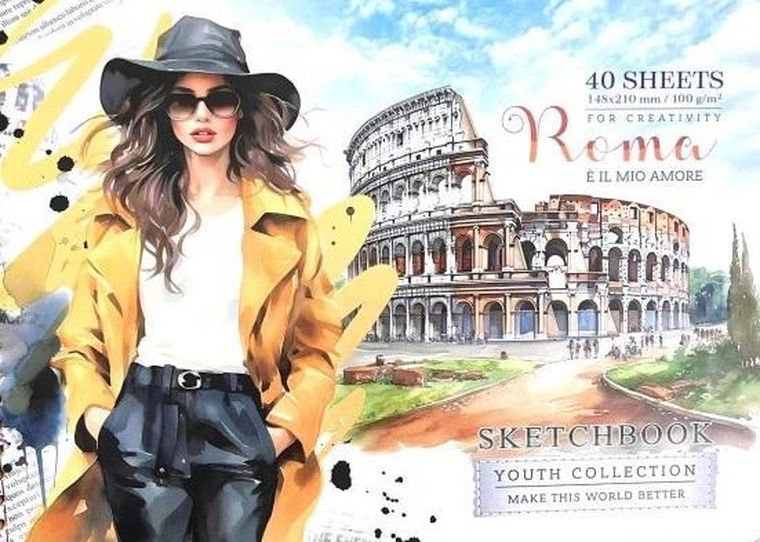 Fresh, szkicownik, A5, 40 kartek, koło, gładki, Rzym