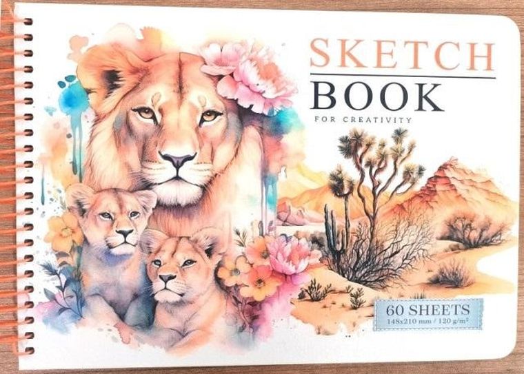 Fresh, szkicownik A5, 60 kartek, gładki, Lwy