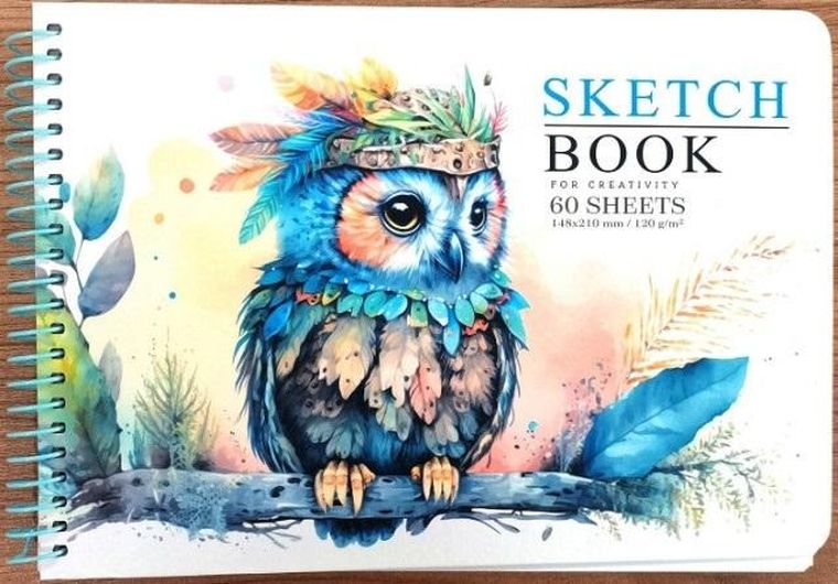 Fresh, szkicownik A5, 60 kartek, gładki, Sowa