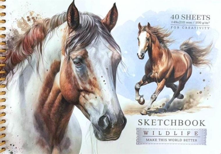 Fresh, szkicownik na spirali, A5, 40 kartek, gładki, Koń, 1 szt.
