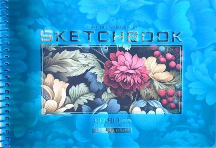 Fresh, szkicownik na spirali, A5, 40 kartek, gładki, Kwiaty, 1 szt.