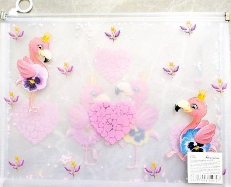 Fresh, teczka A4 z plastikowym suwakiem, flamingi, 1 szt.