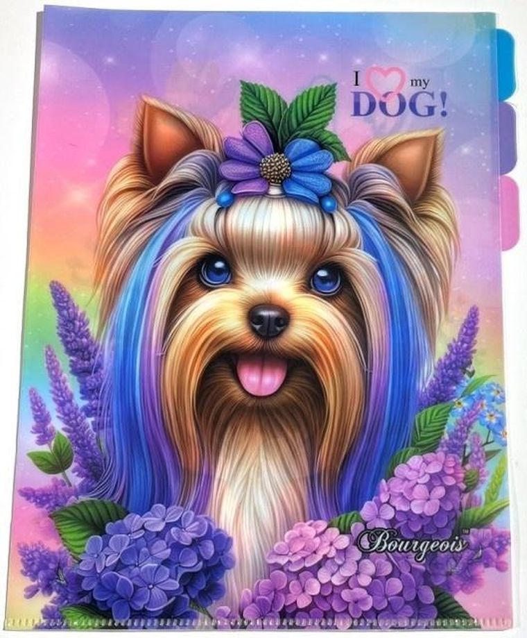 Fresh, teczka plastikowa A4+, 3 przegródki, koszulka L, Piesek