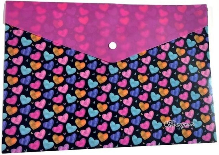 Fresh, teczka plastikowa z klipsem A4+, Serduszka