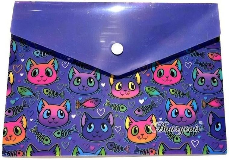 Fresh, teczka plastikowa z klipsem A5+, Kotki