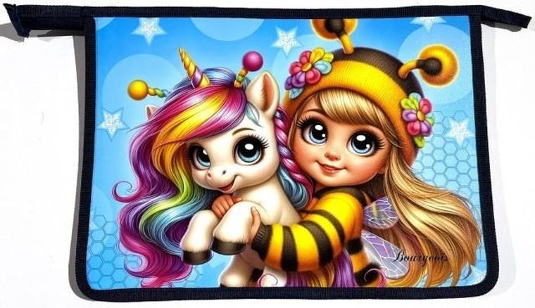 Fresh, teczka-torba zapinana na zamek A4+, Jednorożec