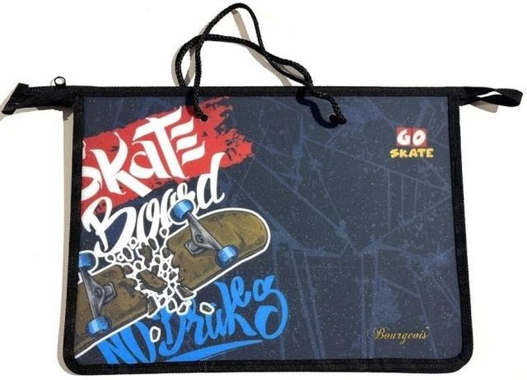 Fresh, teczka-torba zapinana na zamek z rączką A4+, Deskorolka