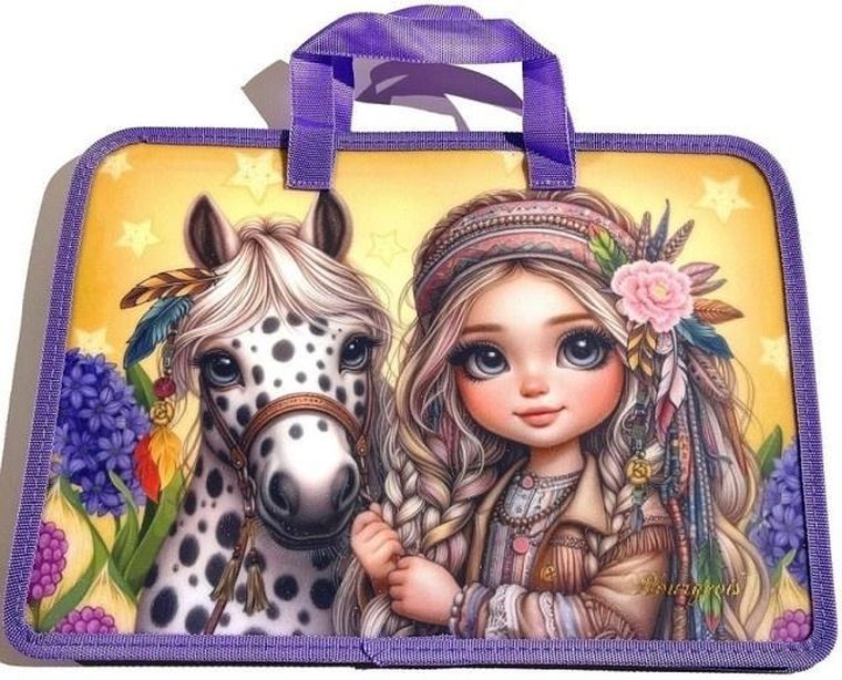 Fresh, teczka-torba zapinana na zamek z rączką A4+, Koń