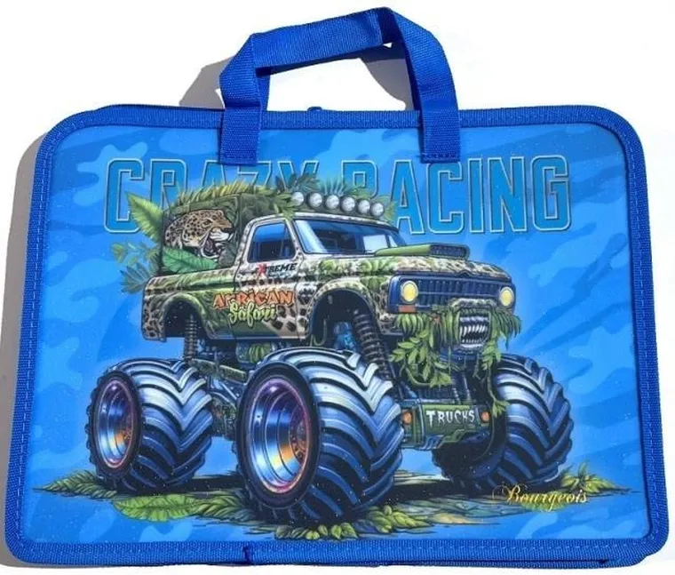 Fresh, teczka-torba zapinana na zamek z rączką A4+, Monster Truck