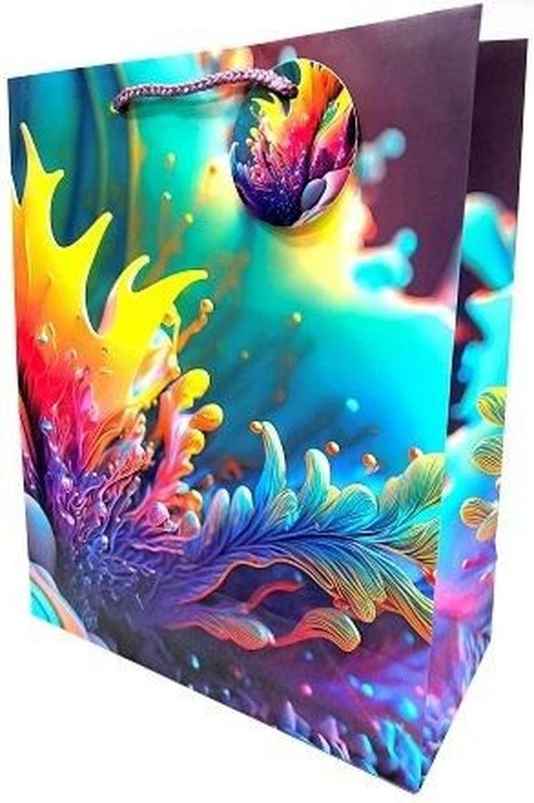 Fresh, torebka ozdobna, matowa, liście, 18-23-10 cm