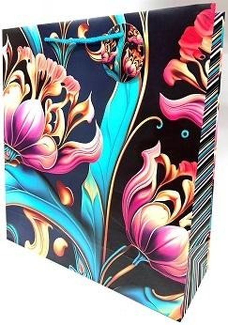 Fresh, torebka ozdobna, matowa, tulipany, 35-37-12 cm