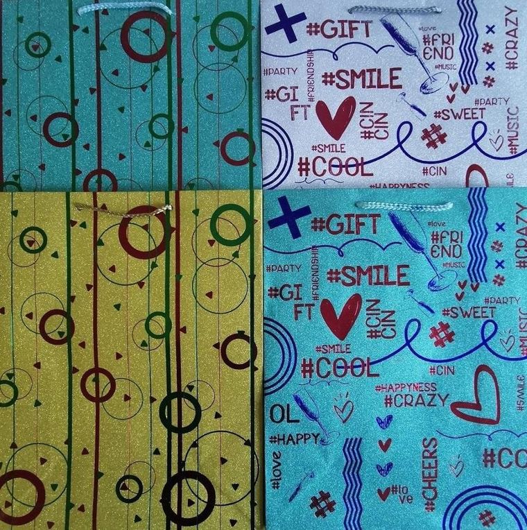 Fresh, torebka prezentowa, brokat, 32-26-12 cm