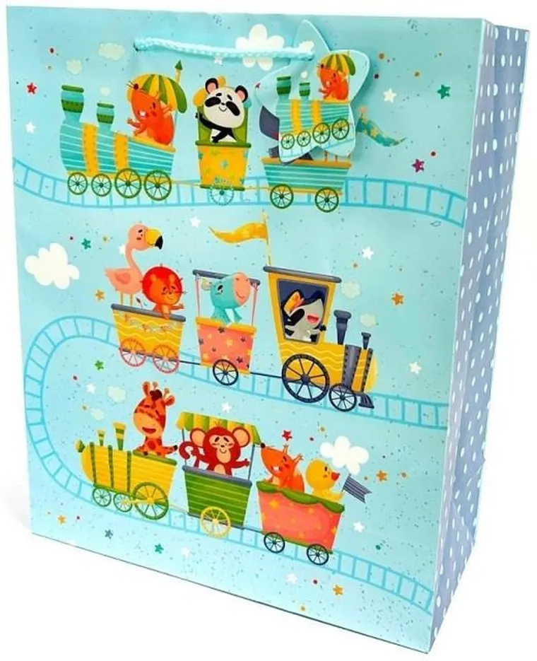 Fresh, torebka prezentowa, matowa, Ciuchcia, 26-32-12 cm