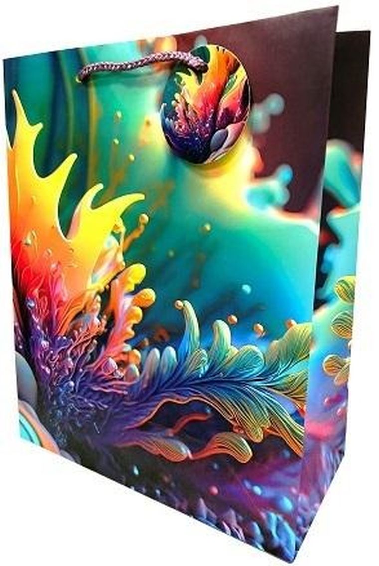 Fresh, torebka prezentowa, matowa, kolory, 26-32-12 cm