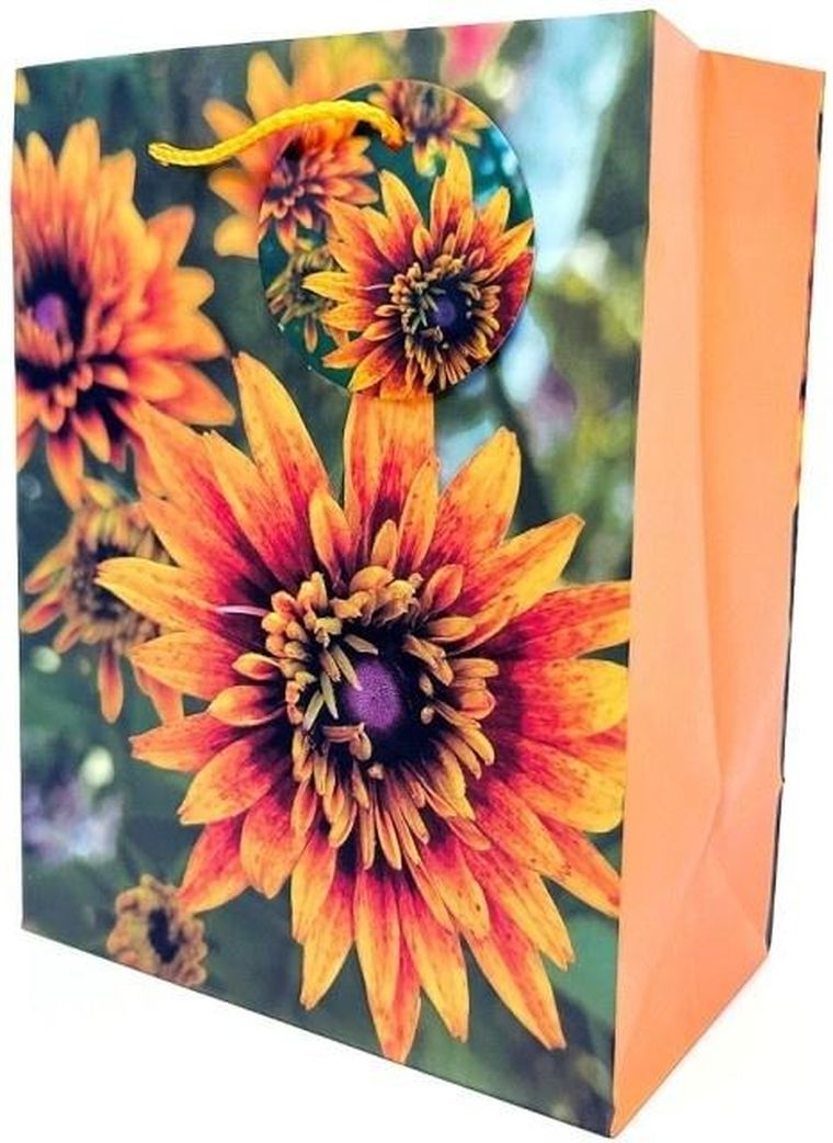 Fresh, torebka prezentowa, matowa, Kwiaty, 18-23-10 cm