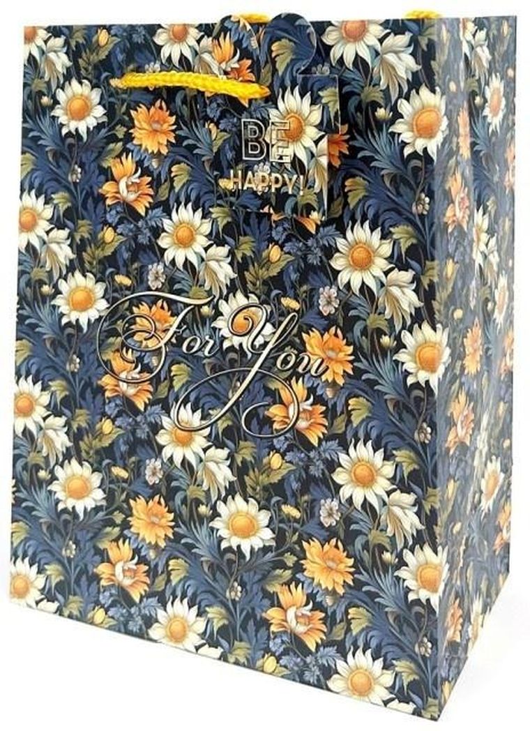 Fresh, torebka prezentowa, matowa, Kwiaty, 18-23-10 cm