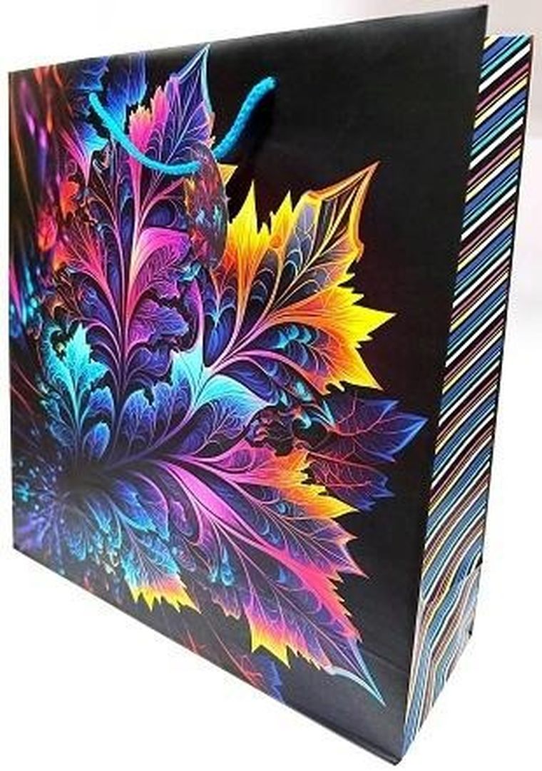 Fresh, torebka prezentowa, matowa, liście, 35-37-12 cm