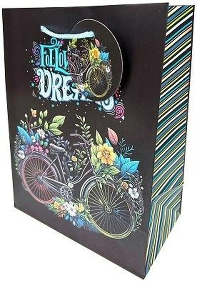 Fresh, torebka prezentowa, matowa, rower, 18-23-10 cm