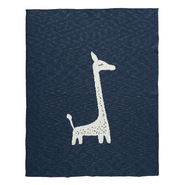 Fresk, Żyrafa, koc z bawełny organicznej, tkany, 80-100 cm