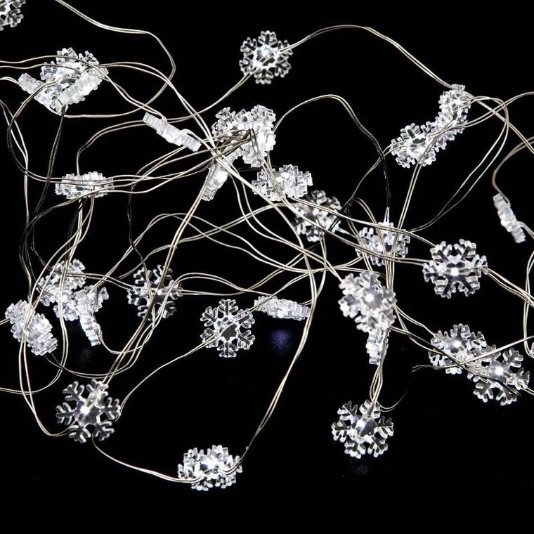 Fééric Lights and Christmas, girlanda świetlna, śnieżynki, 60 LED