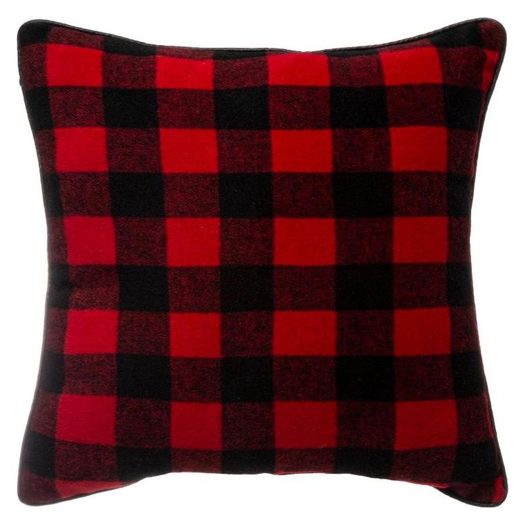 Fééric Lights and Christmas, poduszka w kratę, poliester, 45-45 cm