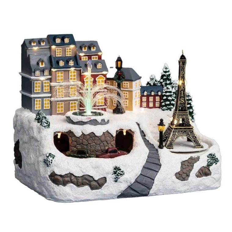 Fééric Lights And Christmas, ruchoma scenka zimowa z wieżą Eiffla