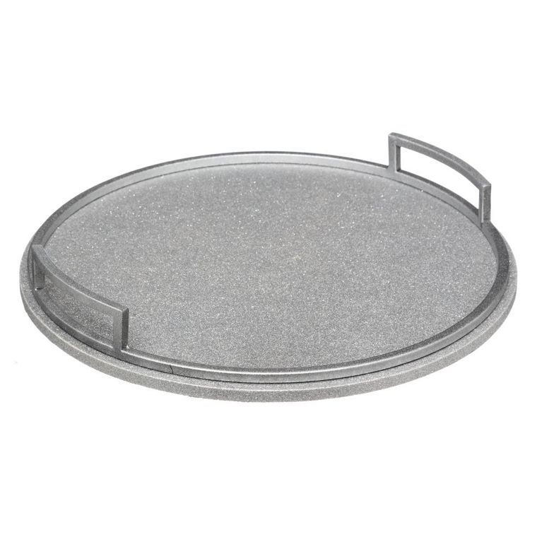 Fééric Lights and Christmas, srebrna taca dekoracyjna z uchwytami, Ø 37,5 cm