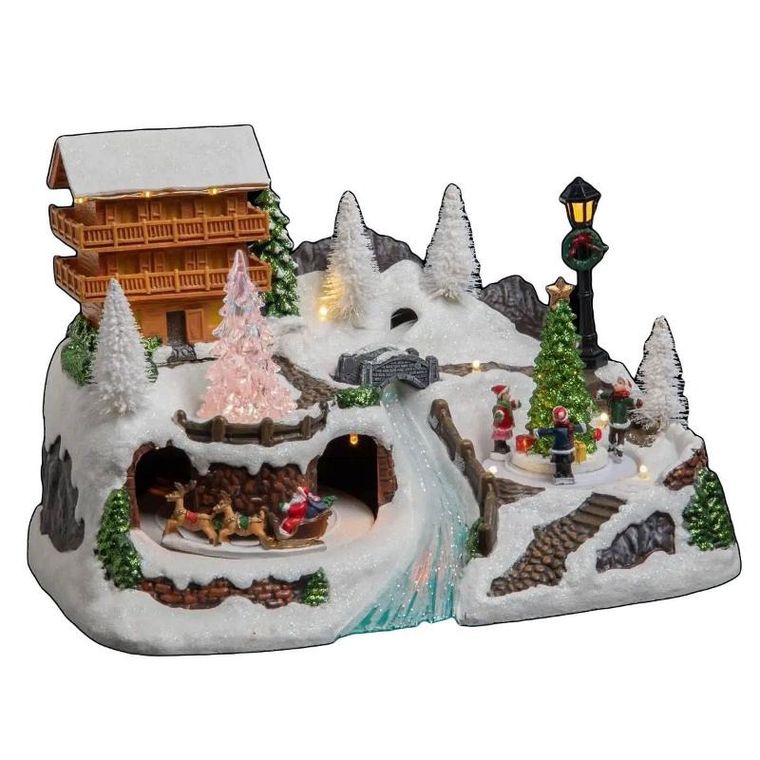 Fééric Lights and Christmas, szopka bożonarodzeniowa, Domek, z oświetleniem LED