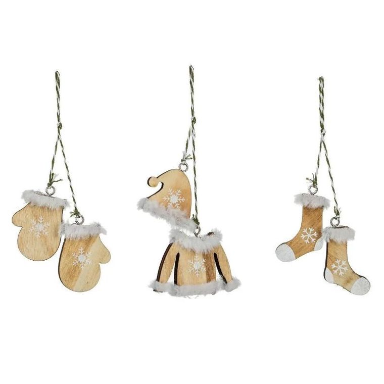 Fééric Lights and Christmas, zawieszki drewniane z motywem zimowym
